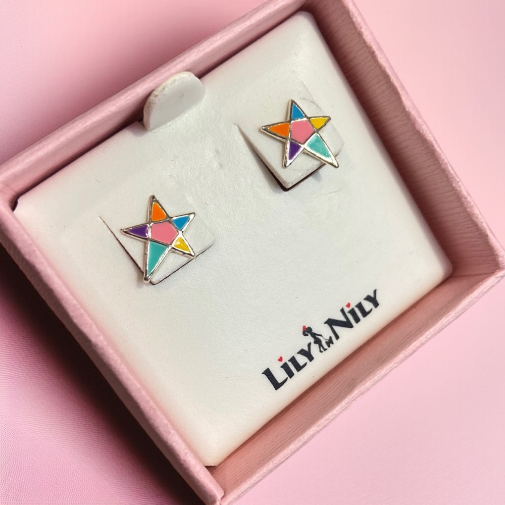 Lily Nily Girls NIB Star Stud 925 Sterling Earrings CC
